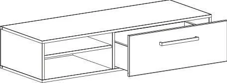 Тумба "Кёльн" 1220 (низкая) Белый Аляска / Белый глянец