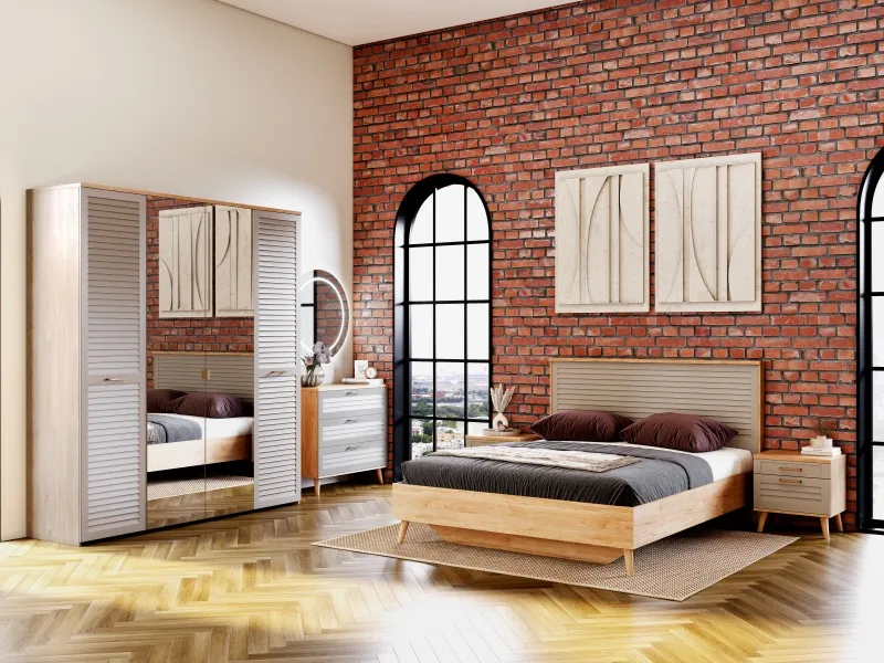 Спальный гарнитур "Гавана" композиция #3 Светло-серый