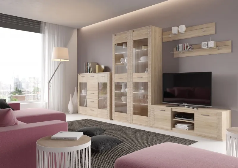 Модульная гостиная "Элана" композиция #4 Дуб сонома